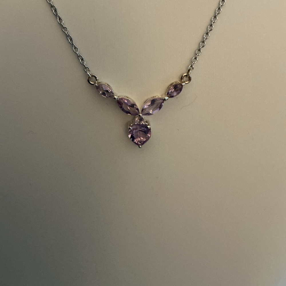 Amethyst Cluster Sterling Silver Necklace
